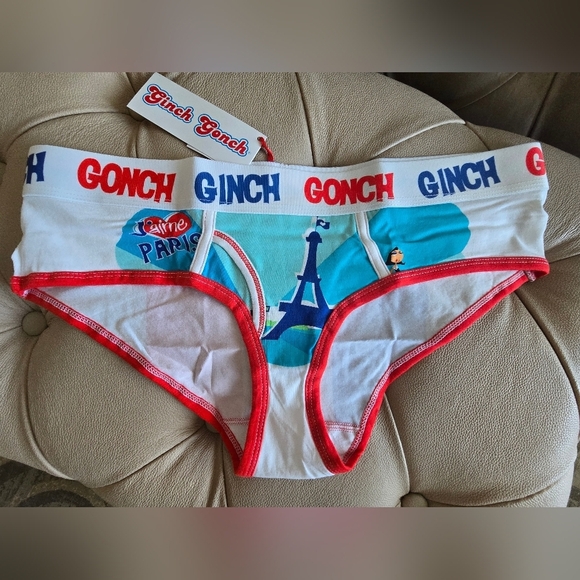 Ginch Gonch Paris Eyeful Tower Briefs Live Like A Kid Underware Panties Size L - Picture 1 of 4